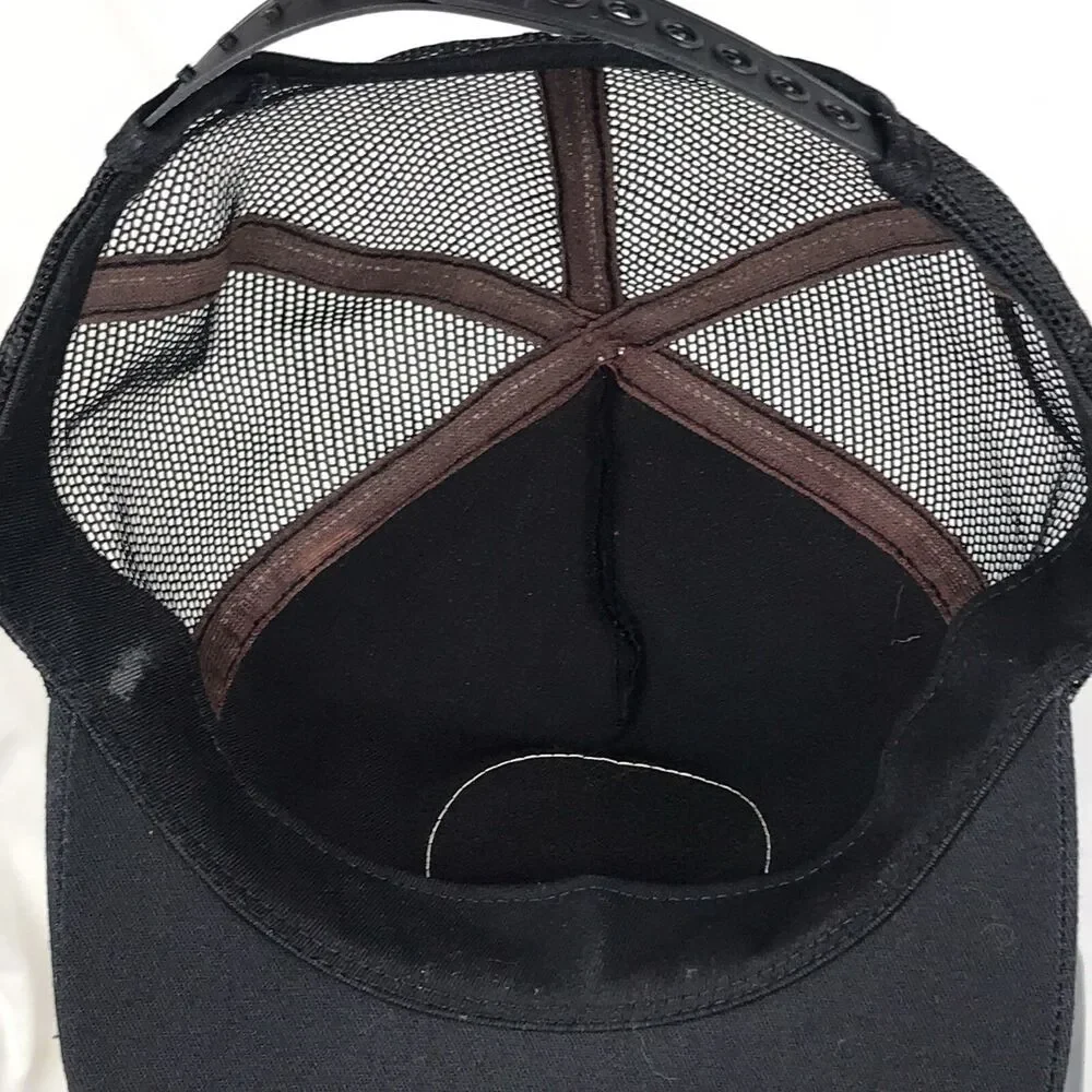 NRA Vintage Hat Cap Black Gold K-Products Made in USA Trucker Embroidered